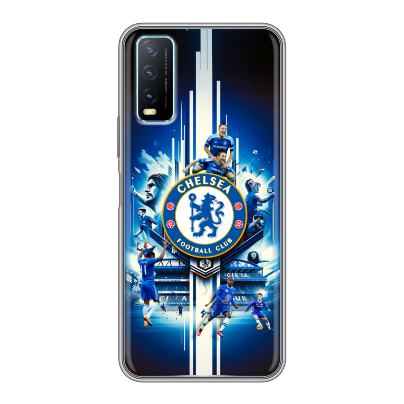 Силиконовый противоударный чехол на Vivo Y20 с принтом Chelsea Челси Силиконовый противоударный чехол на Vivo Y20 с принтом Chelsea Челси