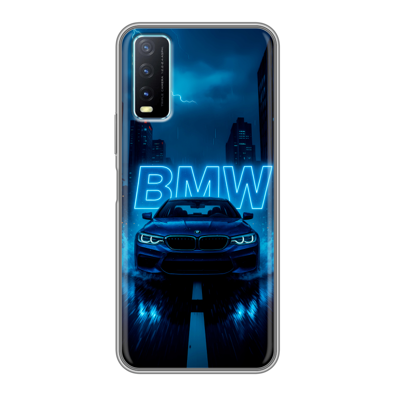Силиконовый противоударный чехол на Vivo Y20 с принтом BMW БМВ Силиконовый противоударный чехол на Vivo Y20 с принтом BMW БМВ