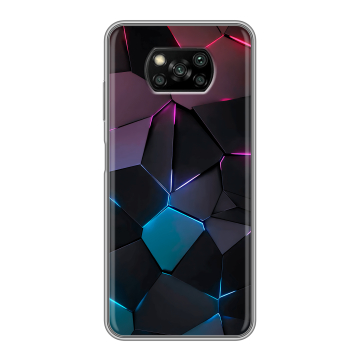 Пластиковый чехол на Xiaomi Poco X3 с принтом Геометрия неона