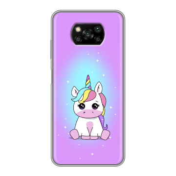 Пластиковый чехол на Xiaomi Poco X3 с принтом Единорог