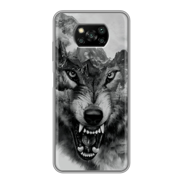Пластиковый чехол на Xiaomi Poco X3 с принтом Волк