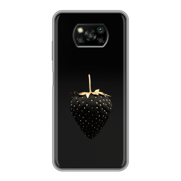 Пластиковый чехол на Xiaomi Poco X3 с принтом Черная клубника