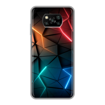 Пластиковый чехол на Xiaomi Poco X3 с принтом Абстракция неон