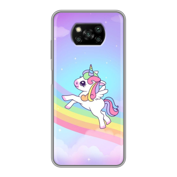 Пластиковый чехол на Xiaomi Poco X3 с принтом Единорог Пластиковый чехол на Xiaomi Poco X3 с принтом Единорог