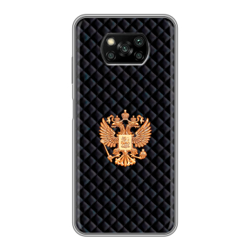 Пластиковый чехол на Xiaomi Poco X3 с принтом Герб России принт Пластиковый чехол на Xiaomi Poco X3 с принтом Герб России принт