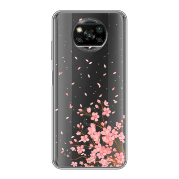 Пластиковый чехол на Xiaomi Poco X3 с принтом Ветка сакуры Пластиковый чехол на Xiaomi Poco X3 с принтом Ветка сакуры