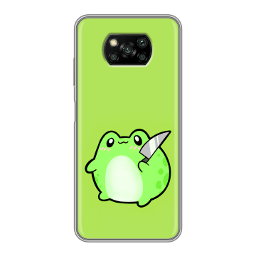 Пластиковый чехол на Xiaomi Poco X3 с принтом Лягушенок Пластиковый чехол на Xiaomi Poco X3 с принтом Лягушенок
