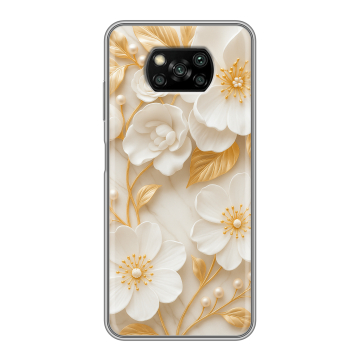 Пластиковый чехол на Xiaomi Poco X3 с принтом Цветы Пластиковый чехол на Xiaomi Poco X3 с принтом Цветы