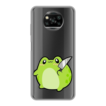 Пластиковый чехол на Xiaomi Poco X3 с принтом Лягушенок Пластиковый чехол на Xiaomi Poco X3 с принтом Лягушенок
