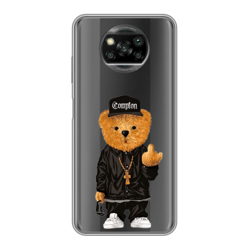 Пластиковый чехол на Xiaomi Poco X3 с принтом Мишка Пластиковый чехол на Xiaomi Poco X3 с принтом Мишка