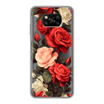 Пластиковый чехол на Xiaomi Poco X3 с принтом Розы