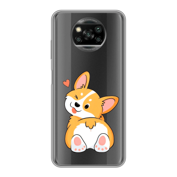 Пластиковый чехол на Xiaomi Poco X3 с принтом Корги