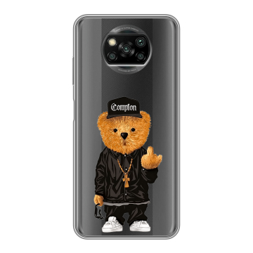 Пластиковый чехол на Xiaomi Poco X3 с принтом Плюшевый медведь