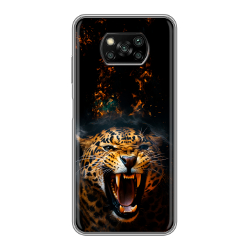 Пластиковый чехол на Xiaomi Poco X3 с принтом Леопард