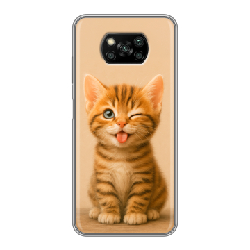 Пластиковый чехол на Xiaomi Poco X3 с принтом котенок