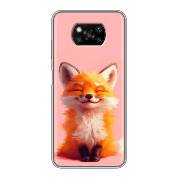 Пластиковый чехол на Xiaomi Poco X3 с принтом милая лиса