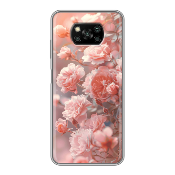 Пластиковый чехол на Xiaomi Poco X3 с принтом Розовые розы Пластиковый чехол на Xiaomi Poco X3 с принтом Розовые розы