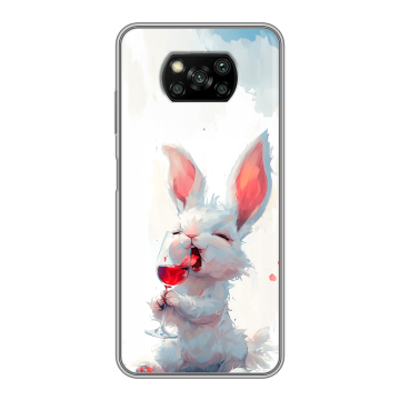 Пластиковый чехол на Xiaomi Poco X3 с принтом кролик зайчик Пластиковый чехол на Xiaomi Poco X3 с принтом кролик зайчик