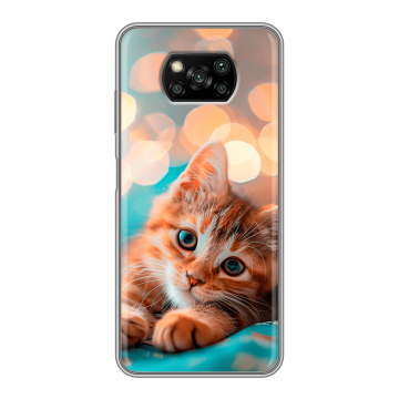 Пластиковый чехол на Xiaomi Poco X3 с принтом котик Пластиковый чехол на Xiaomi Poco X3 с принтом котик