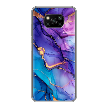 Пластиковый чехол на Xiaomi Poco X3 с принтом синий мрамор Пластиковый чехол на Xiaomi Poco X3 с принтом синий мрамор