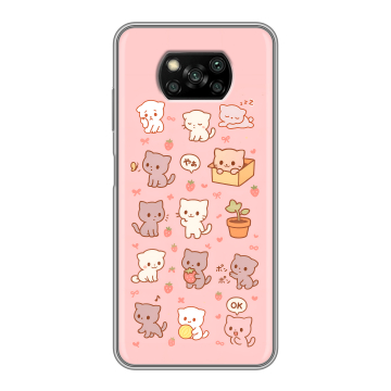 Пластиковый чехол на Xiaomi Poco X3 с принтом Hello Kitty Хелоу Кити