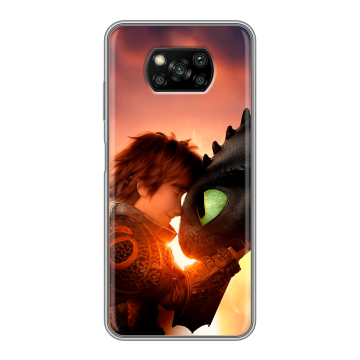 Пластиковый чехол на Xiaomi Poco X3 с принтом Как приручить дракона
