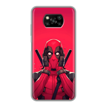 Пластиковый чехол на Xiaomi Poco X3 с принтом Дедпул Deadpool