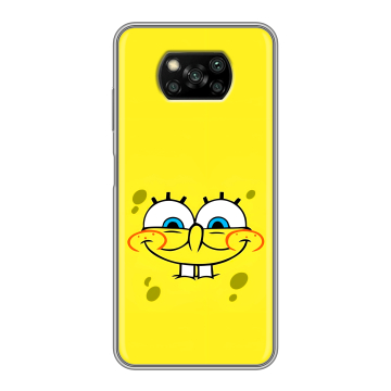 Пластиковый чехол на Xiaomi Poco X3 с принтом спанчбоб спанч боб Пластиковый чехол на Xiaomi Poco X3 с принтом спанчбоб спанч боб