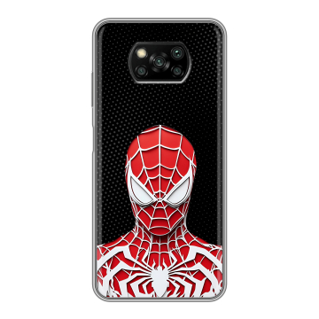 Пластиковый чехол на Xiaomi Poco X3 с принтом человек паук spiderman