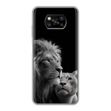 Пластиковый чехол на Xiaomi Poco X3 с принтом Лев кошки Пластиковый чехол на Xiaomi Poco X3 с принтом Лев кошки