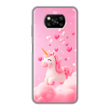 Пластиковый чехол на Xiaomi Poco X3 с принтом Единорог Пластиковый чехол на Xiaomi Poco X3 с принтом Единорог