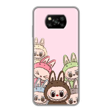 Пластиковый чехол на Xiaomi Poco X3 с принтом Лабубу Пластиковый чехол на Xiaomi Poco X3 с принтом Лабубу