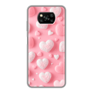 Пластиковый чехол на Xiaomi Poco X3 с принтом Сердечки Пластиковый чехол на Xiaomi Poco X3 с принтом Сердечки