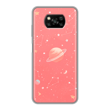 Пластиковый чехол на Xiaomi Poco X3 с принтом Розовый космос Пластиковый чехол на Xiaomi Poco X3 с принтом Розовый космос