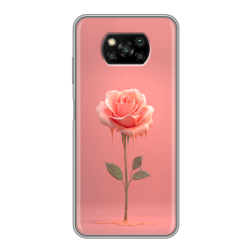 Пластиковый чехол на Xiaomi Poco X3 с принтом Розовая роза Пластиковый чехол на Xiaomi Poco X3 с принтом Розовая роза