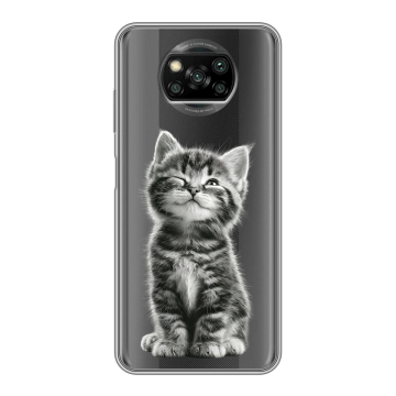 Пластиковый чехол на Xiaomi Poco X3 с принтом Котенок Пластиковый чехол на Xiaomi Poco X3 с принтом Котенок