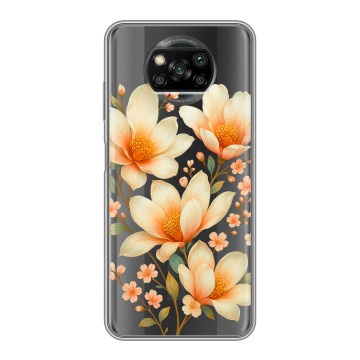 Пластиковый чехол на Xiaomi Poco X3 с принтом Цветы Пластиковый чехол на Xiaomi Poco X3 с принтом Цветы