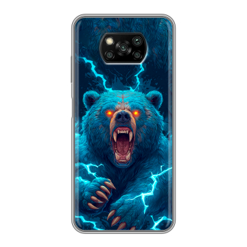 Пластиковый чехол на Xiaomi Poco X3 с принтом Медведь Пластиковый чехол на Xiaomi Poco X3 с принтом Медведь