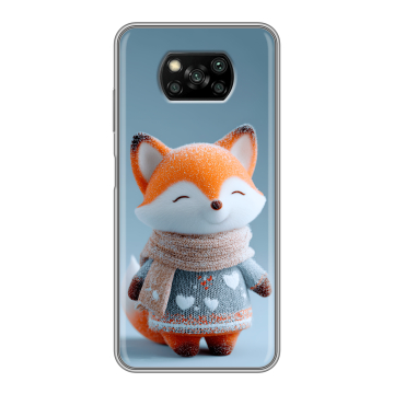 Пластиковый чехол на Xiaomi Poco X3 с принтом Лиса Пластиковый чехол на Xiaomi Poco X3 с принтом Лиса