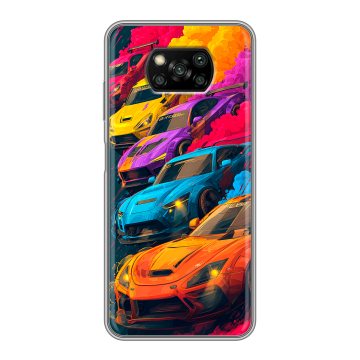Пластиковый чехол на Xiaomi Poco X3 с принтом Тачки Пластиковый чехол на Xiaomi Poco X3 с принтом Тачки