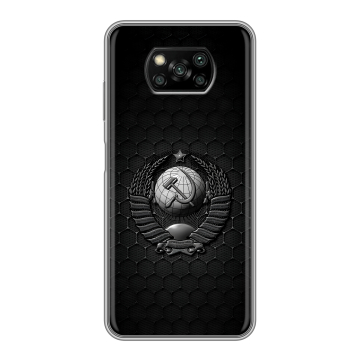 Пластиковый чехол на Xiaomi Poco X3 с принтом Герб Флаг СССР Пластиковый чехол на Xiaomi Poco X3 с принтом Герб Флаг СССР