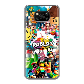 Пластиковый чехол на Xiaomi Poco X3 с принтом Roblox Роблокс