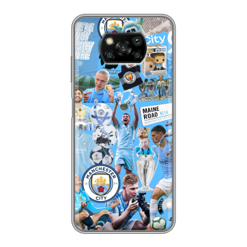 Пластиковый чехол на Xiaomi Poco X3 с принтом Man City Манчестер Сити