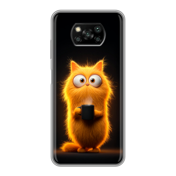 Пластиковый чехол на Xiaomi Poco X3 с принтом Смешной кот Пластиковый чехол на Xiaomi Poco X3 с принтом Смешной кот