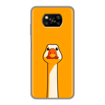 Пластиковый чехол на Xiaomi Poco X3 с принтом Смешная утка