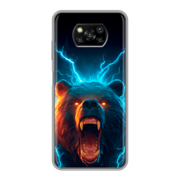 Пластиковый чехол на Xiaomi Poco X3 с принтом Медведь
