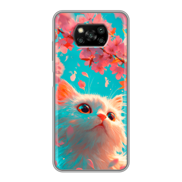 Пластиковый чехол на Xiaomi Poco X3 с принтом Красивый кот