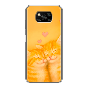 Пластиковый чехол на Xiaomi Poco X3 с принтом Милые котята Пластиковый чехол на Xiaomi Poco X3 с принтом Милые котята