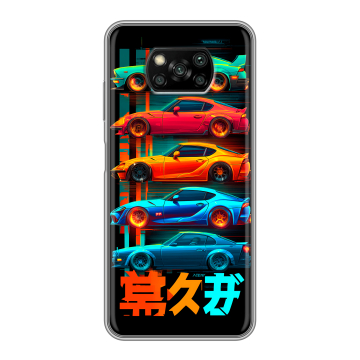 Пластиковый чехол на Xiaomi Poco X3 с принтом машины тачки