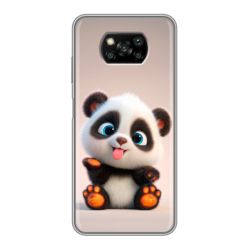 Пластиковый чехол на Xiaomi Poco X3 с принтом милая панда Пластиковый чехол на Xiaomi Poco X3 с принтом милая панда